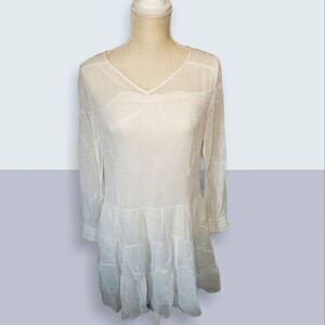 ALL SAINTS Lace Chiffon Dress Ivory Small